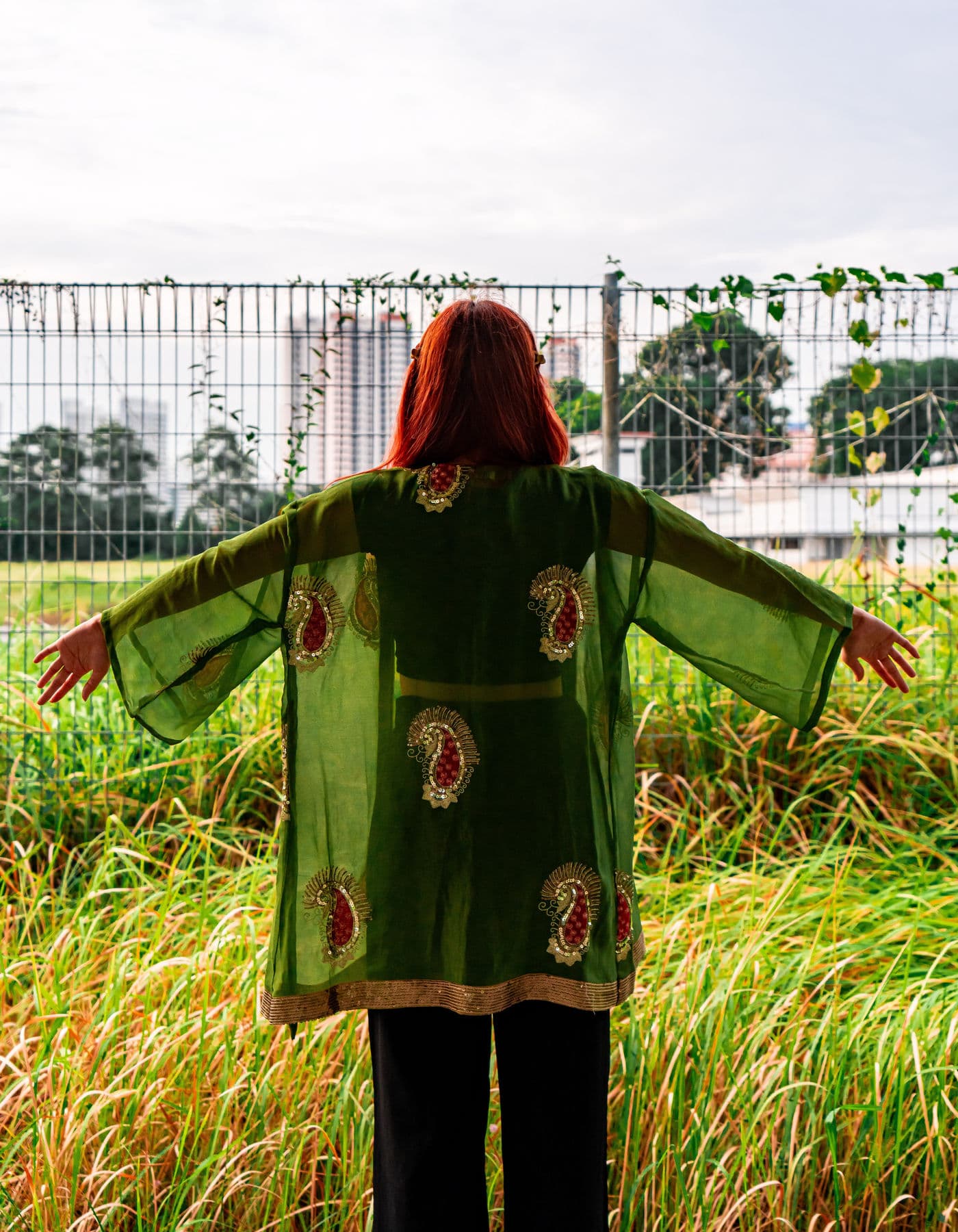 Fiery Olive textile and fit detail